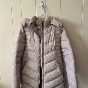 Calvin Klein Women's Rose Gray Down Puffer Jacket Long